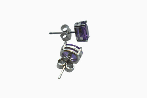 Divya दिव्या | Amethyst | Ohrstecker | Silber | Rhodiniert